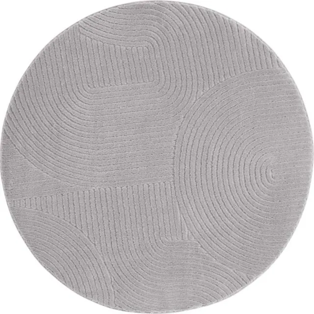 TrueWeave Rond zacht vloerkleed - Fuzz Waves grijs 80
