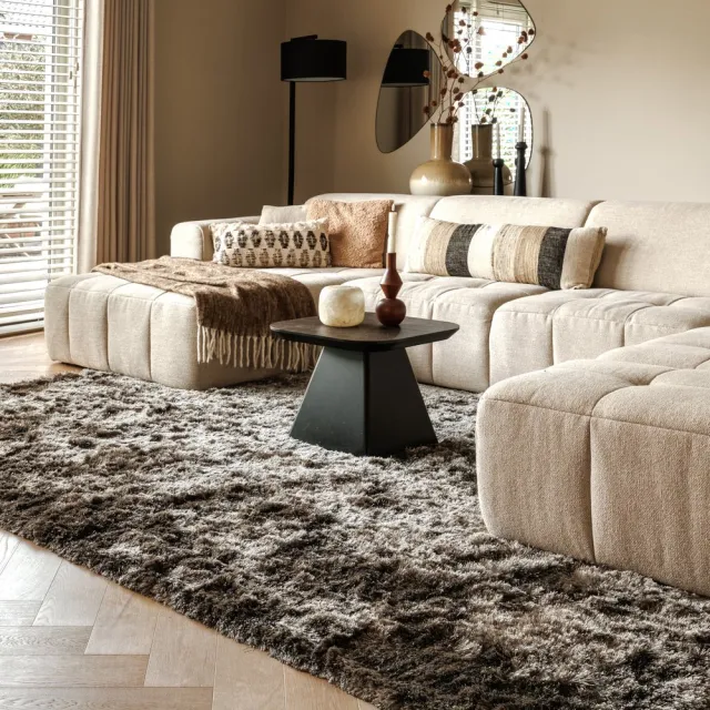 Paon Brillant Velvet vloerkleed - Auréa taupe 140x200