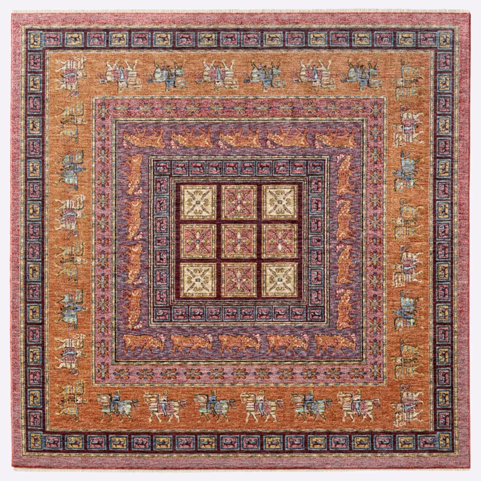 tapijt terracotta bont, foto 3