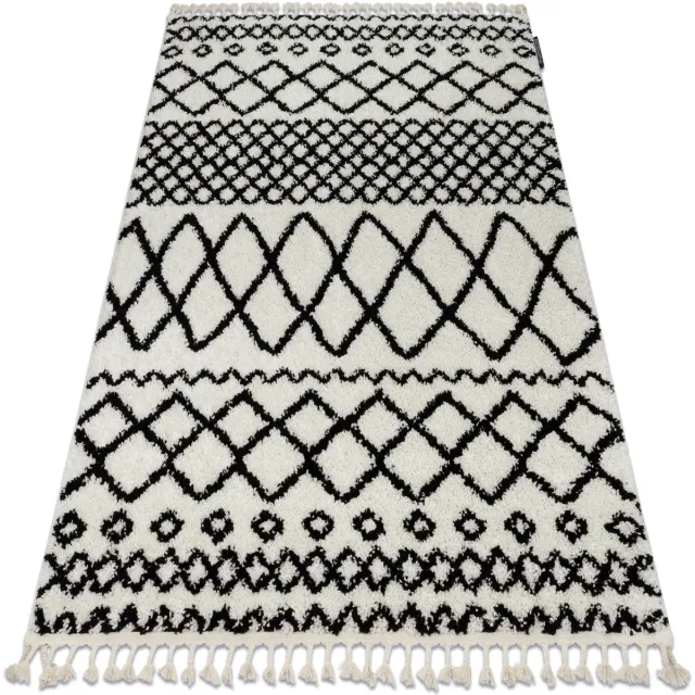 RUGSX Kleden Rugsx Tapijt BERBER SAFI N9040 wit / zwartrand 180x270 cm