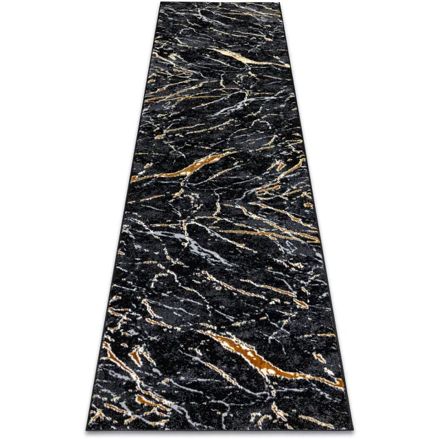 RUGSX Kleden Rugsx Tapijt, loper ALLURE 1963 Marmeren - Structureel, 80x250 cm Zwart