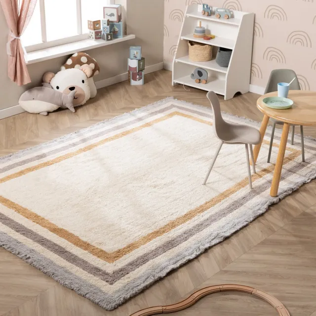 Little Olly Wasbaar kindervloerkleed - Milo Grijs | 100% katoen - 160x230cm