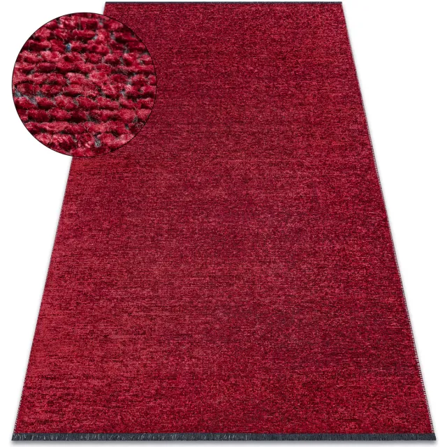 RUGSX Kleden Rugsx Tapijt FLORENCE 24021 Eenkleurig, glamour, plat ge 155x220 cm Rood