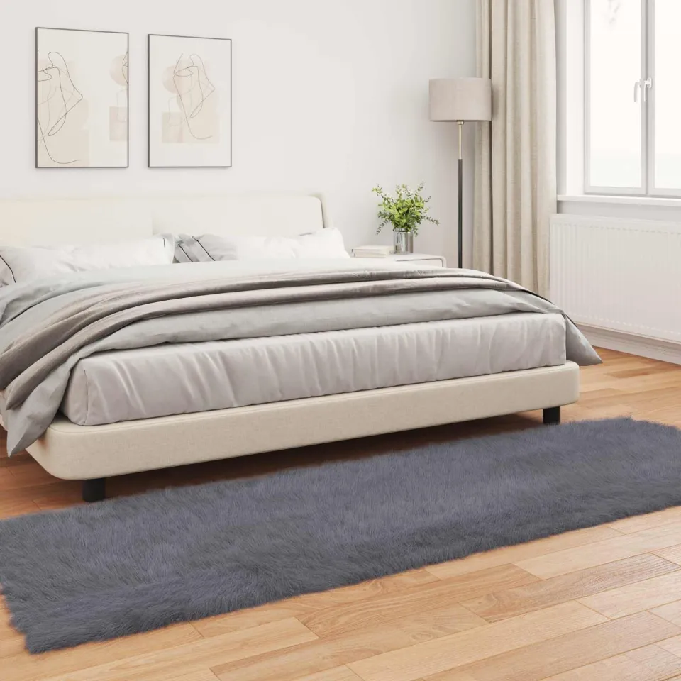 vidaXL Tapijt van imitatie TAFALLA Antracietkleurig 80 x 250 cm, foto 3