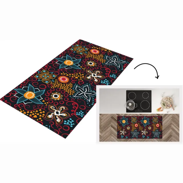 KitchenYeah Keukenloper - Loper keuken - Bloemen - Rood - Patronen - Keukenloper vinyl, foto 6