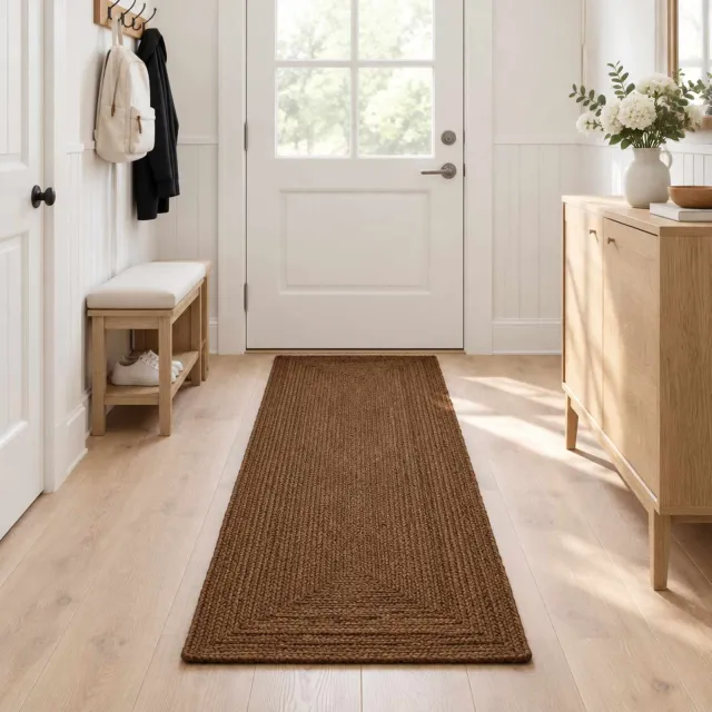 vidaXL Gebied Tapijt Grijs 60 x 200 cm Jute, foto 2
