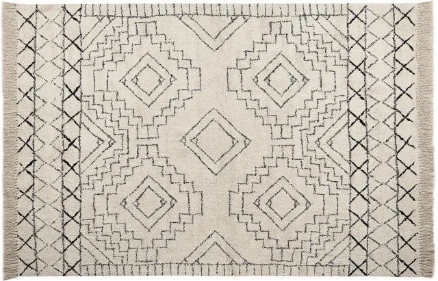 Beliani ZEYNE - Laagpolig vloerkleed - Beige - 140 x 200 cm - Katoen