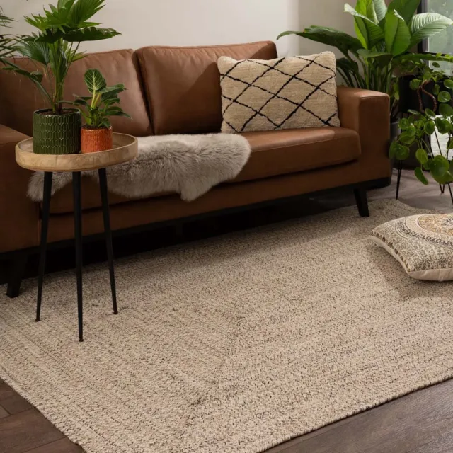 Boho&me Vloerkleed katoen - Joy beige/wit 120x170