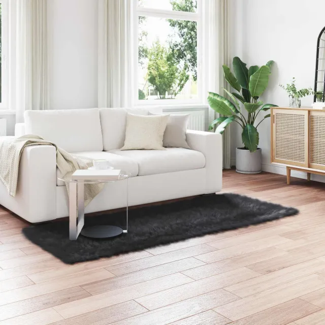 vidaXL Tapijt van imitatie TAFALLA Zwart 100 x 200 cm Polyester, foto 2