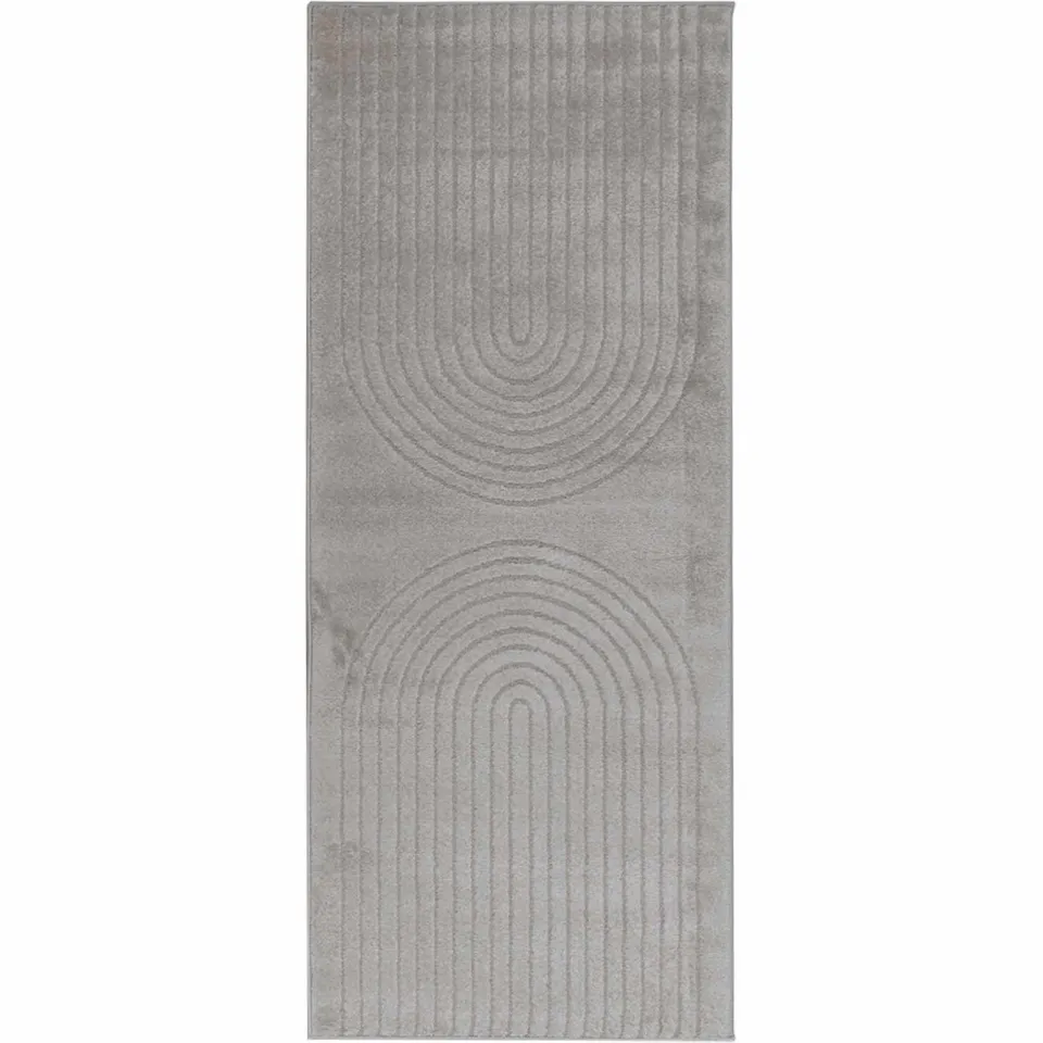 vidaXL Binnen kleed GALATI Grijs 80 x 200 cm Polyester Medium Pile