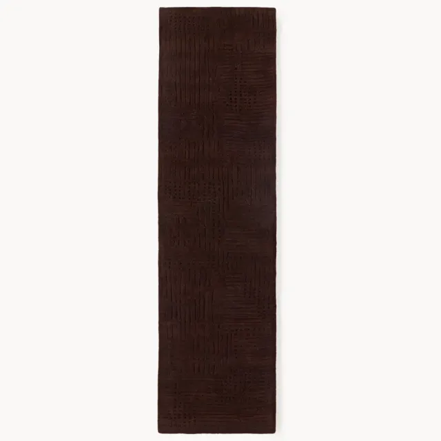 Westwing Collection Handgetuft wollen loper Merima Bruin