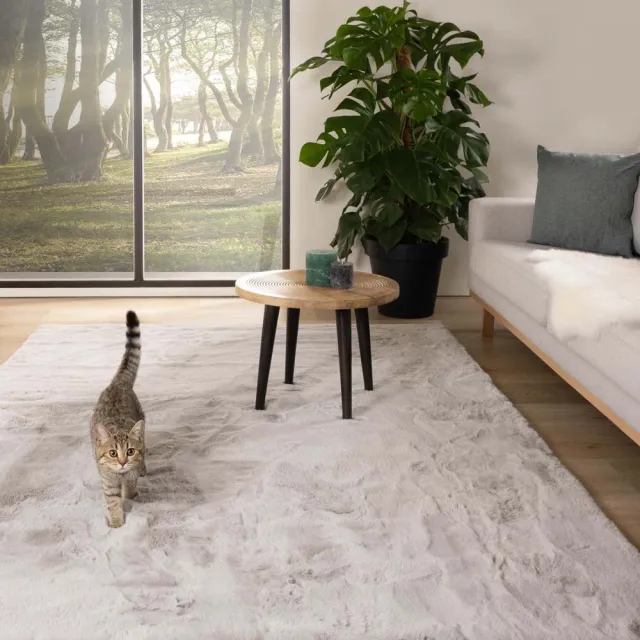 Tapeso Fluffy vloerkleed - Comfy Plus lichtgrijs 230x330