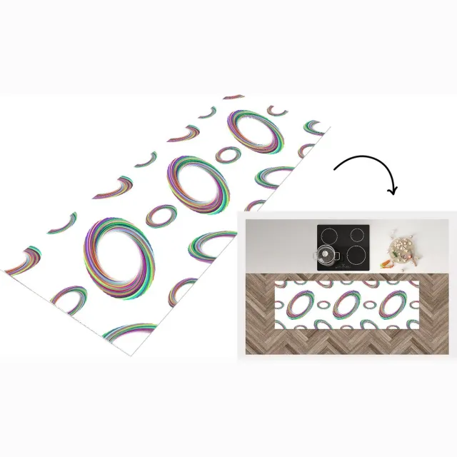 KitchenYeah Keukenloper - Loper keuken - Ring - Regenboog - Patronen - Keukenloper vinyl multicolor, foto 7