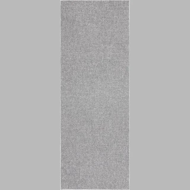 TESSO LIVING Vloerkleed voor binnen en buiten, Antislip - Uni Zilver Grijs - 80cm x 220cm - Balkon Terras Keuken, UV- en Weersbestendig, Modern Tuintapijt