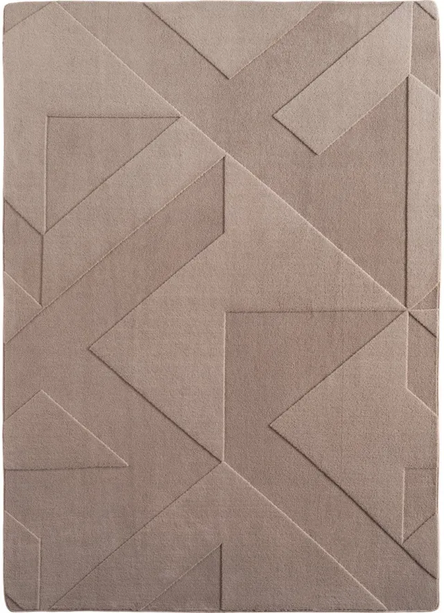 Muratap Japandi Vloerkleed - Hoogpolig - Scandinavisch Abstract Design - 3D-Effect - Beige- 160x230 CM