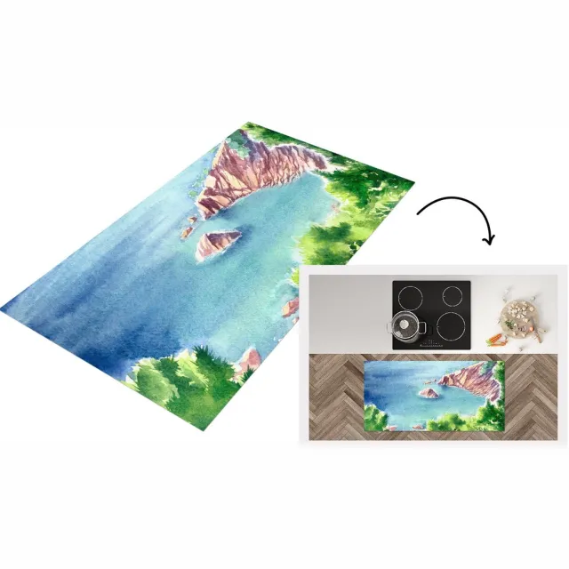 KitchenYeah Keukenloper - Loper keuken - Zee - Berg - Bos - Keukenloper vinyl Multicolor