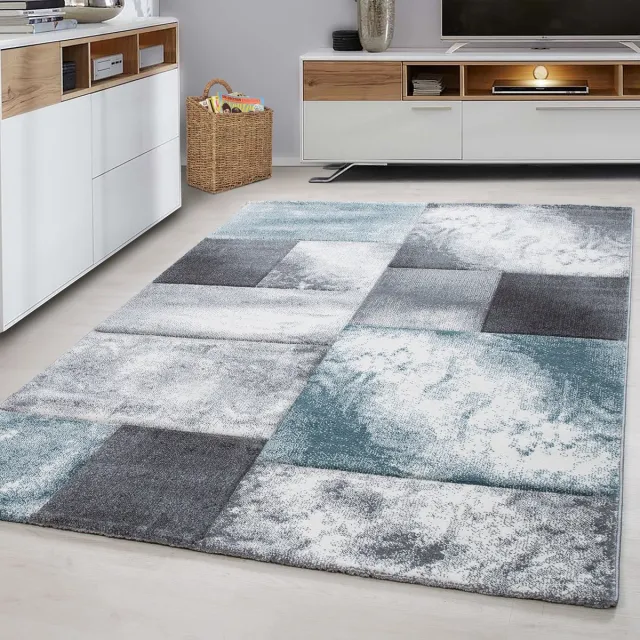 Muratap Hawaii Modern Vloerkleed Blauw / Grijs - Laagpolig Tapijt