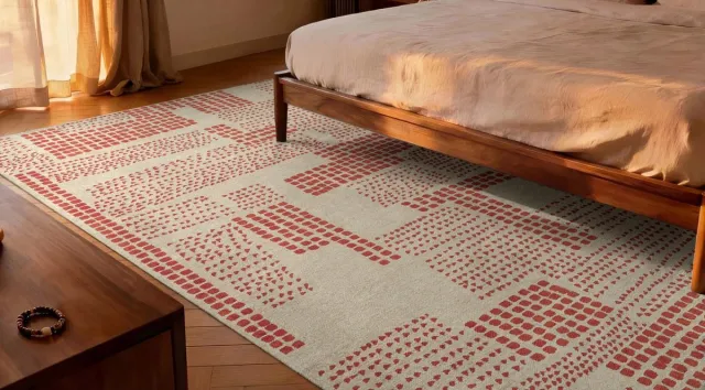Louis de Poortere Wasbaar Binnen & Buiten Vloerkleed - 170 x 240 cm - Louis De Poortere Zen Garden Grenadine - Laagpolig Tapijt - Gerecycled PET - Made in Belgium - Circulair Rood