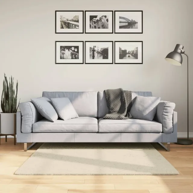 vidaXL Vloerkleed HUARTE laagpolig zacht wasbaar 120x120 cm crème, foto 2