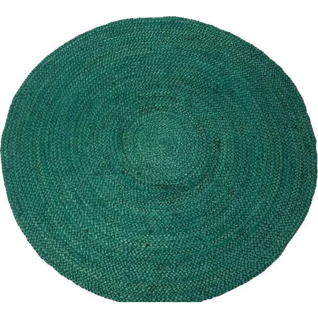 Rocaflor Vloerkleed-Jute-rond-ø-120cm-Smaragd-Emerald groen