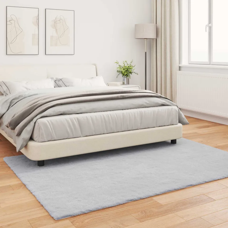 vidaXL Antislip vloerkleed van imitatie konijnenbont OLITE Grijs, foto 3
