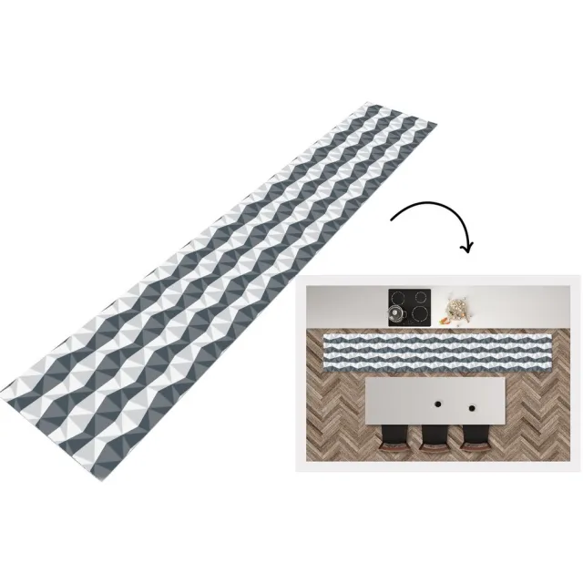 KitchenYeah Keukenloper - Keukenmat - Zebra - Geometrie - Patronen - Keuken vloerkleed Multicolor