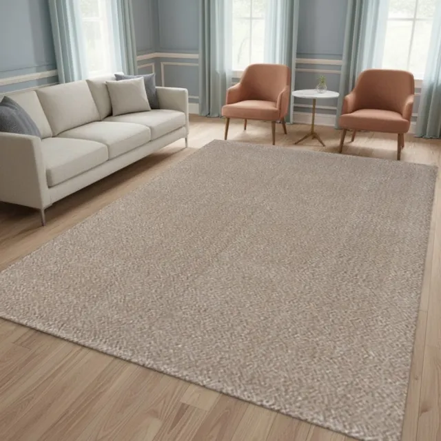 TapisTrend Harig tapijt Beige 120x170 cm Modern, effen, hoogpolig vloerkleed met een poolhoogte van 25 mm voor de woonkamer, slaapkamer en eetkamer