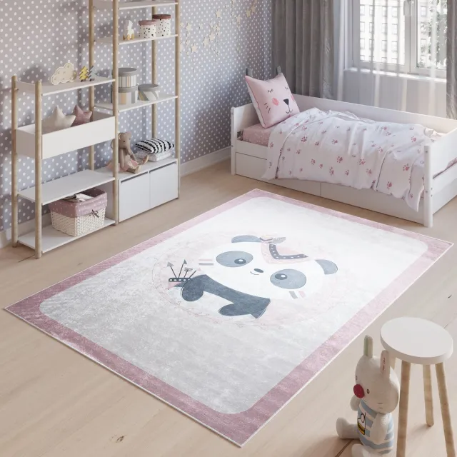 Tapiso Emma Vloerkleed Kinderkamer Dierentapijt Laagpolig Speelmat- 160x230 Grijs 9