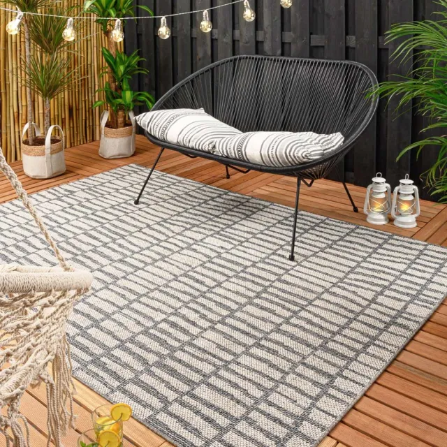 Boho&me Buitenkleed - Bricks donkerblauw/crème