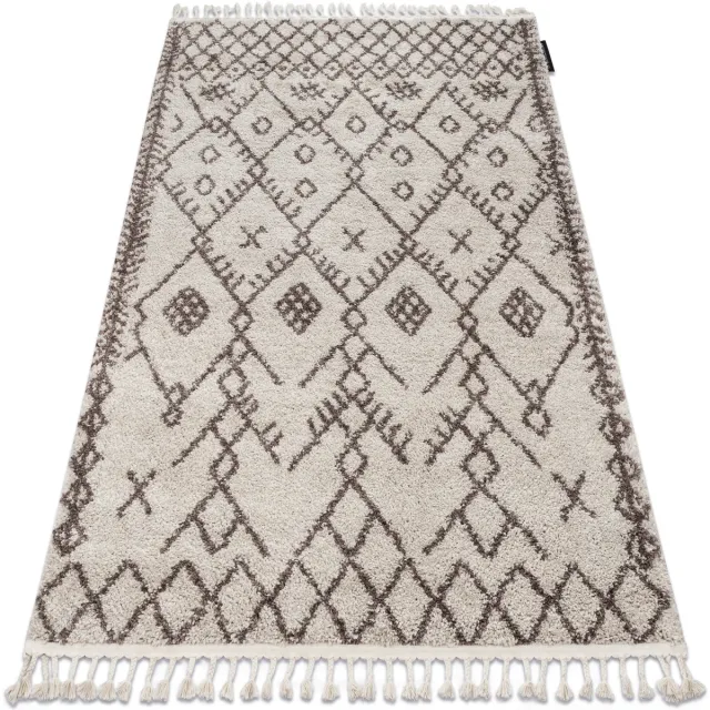 RUGSX Kleden Rugsx Tapijt BERBER TANGER B5940 crème / bruinrand 160x220 cm Beige