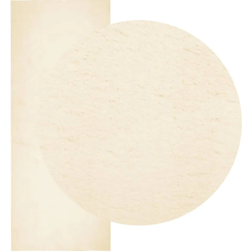 vidaXL Vloerkleed HUARTE laagpolig zacht wasbaar 80x200 cm crème