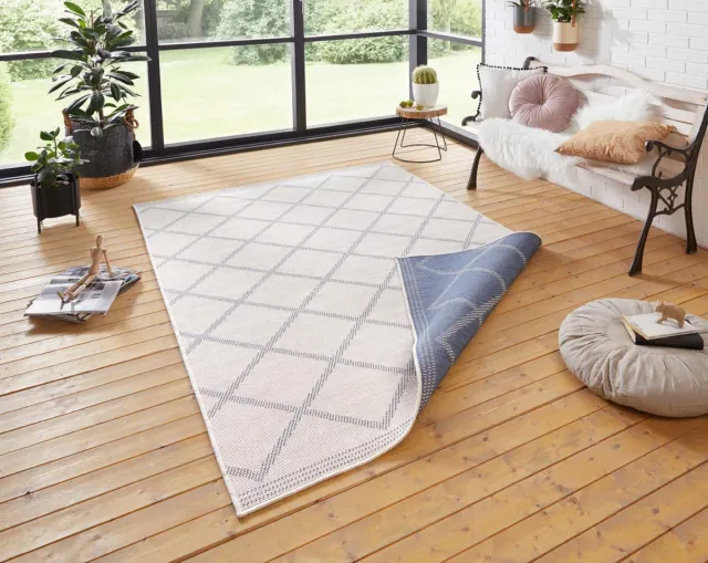 Northrugs Loper Corisa - blauw/creme 80x250