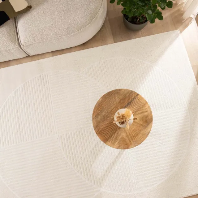 Nordic Weavers Scandinavisch vloerkleed - Contour Circle crème 100x200