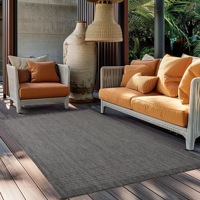 Muratap Tapijtenloods Solid Binnen en Buiten - Vloerkleed - Indoor & Outdoor - Laagpolig Effen - Zwart- 160x230 CM