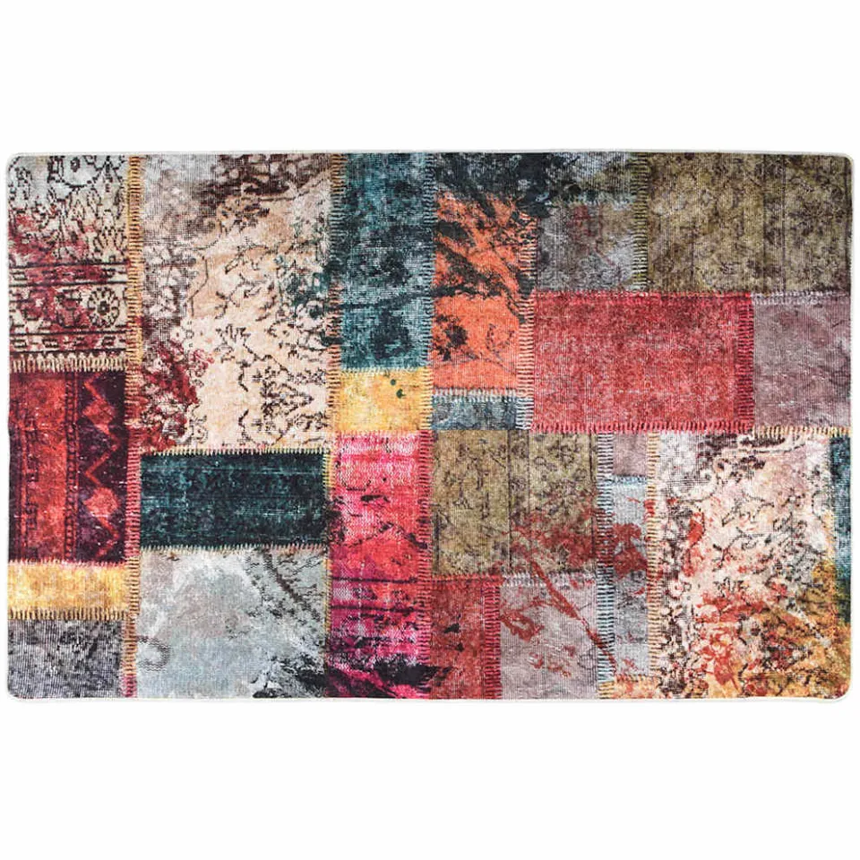 vidaXL Vloerkleed wasbaar patchwork 80x150 cm meerkleurig