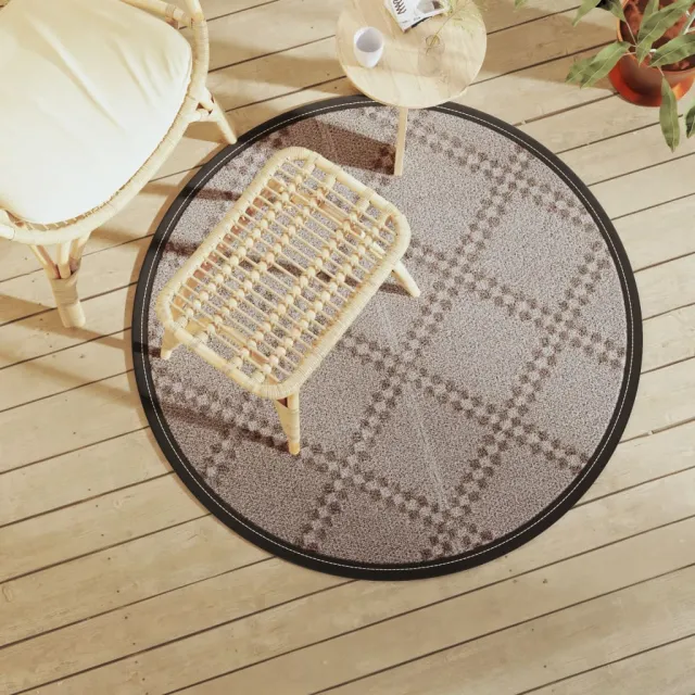 vidaXL Buitenkleed ARAKIL Ø 120 cm polypropeen bruin