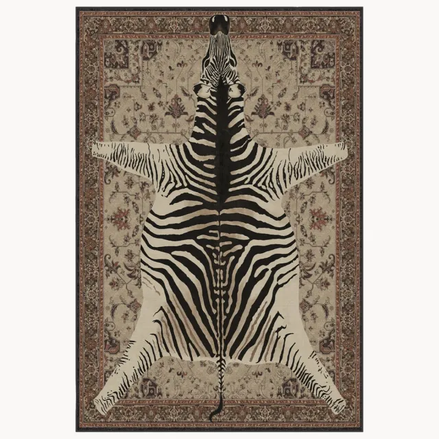 Ruggable Wasbaar laagpolig vloerkleed Safari by Iris Apfel Beige, Bruin