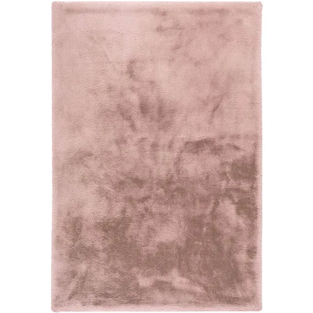 Padiro pluizig hoogpolig shaggy vloerkleed 120 x 170 cm - oudroze - modern effen ontwerp - voor vloerverwarming - van polyester en katoen