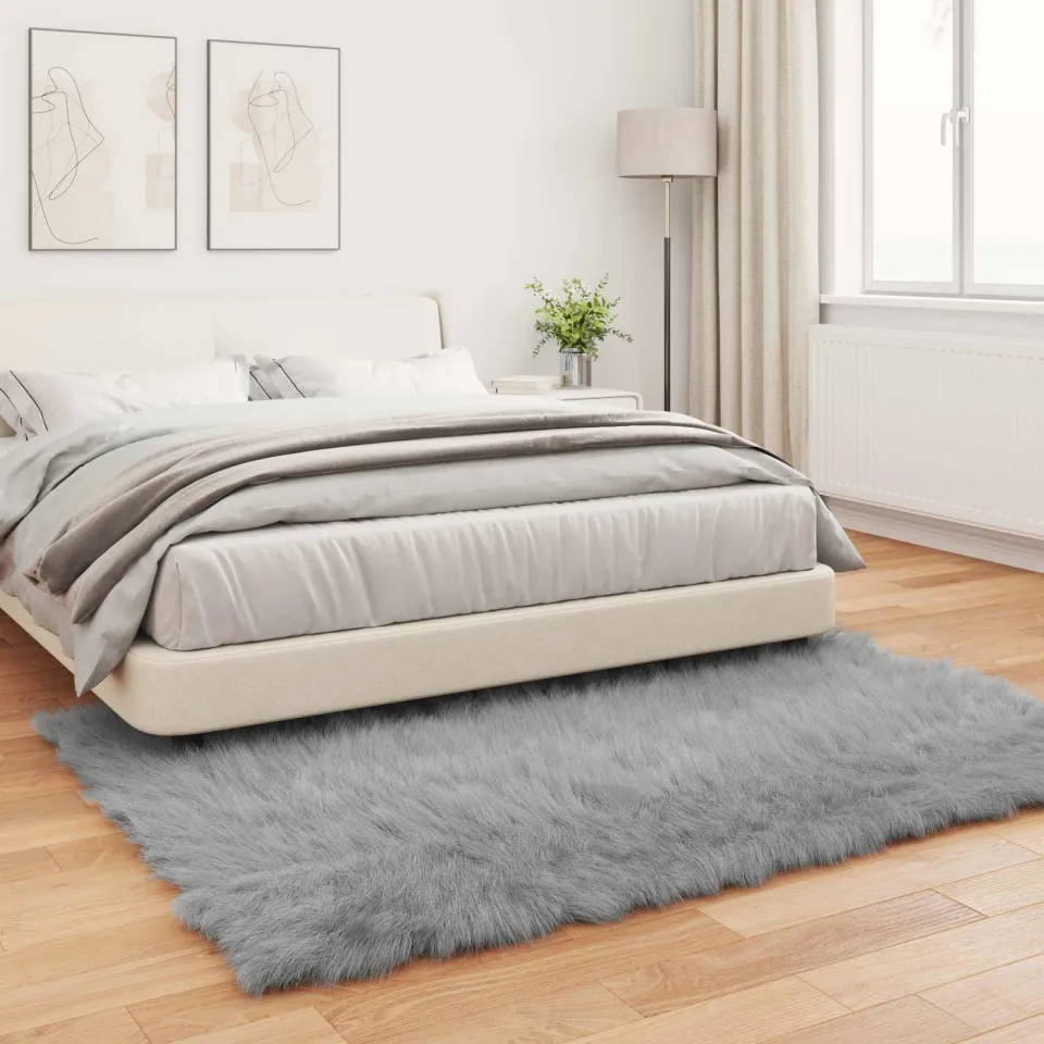 vidaXL Tapijt van imitatie TAFALLA Grijs 140 x 200 cm Polyester, foto 3