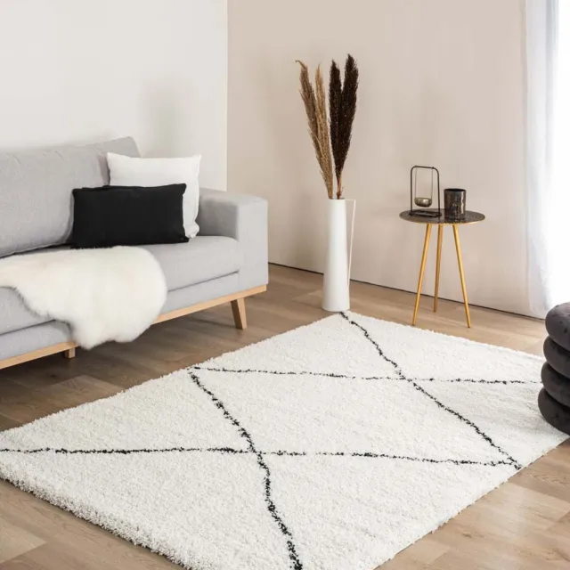 Boho&me Berber loper - Artisan Atla wit/zwart 80x200