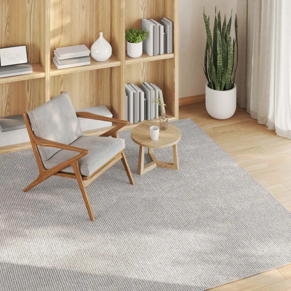 vidaXL Binnen kleed LUGO Crèmekleurig 200 x 200 cm Polyester, foto 3