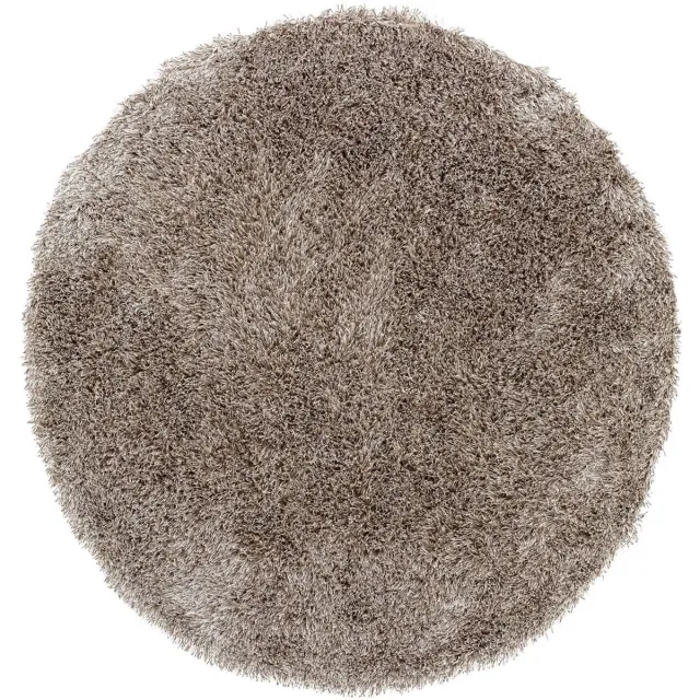 Must Living Crown vloerkleed rond polyester bruin - Ø200 cm Naturel
