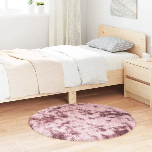 vidaXL Hoogpolig vloerkleed NAVARRA 100x100 cm polyester stoffig roze