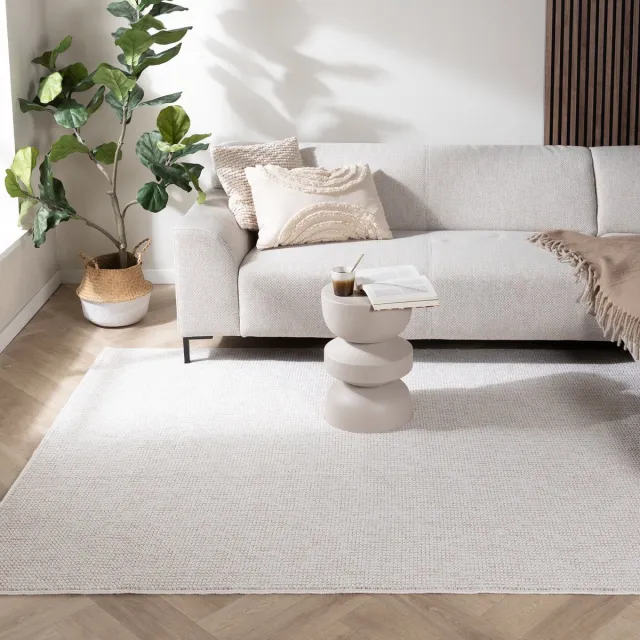 NATURL. Laagpolig vloerkleed - Lykke Creme | Duurzaam - 160x230cm Crème