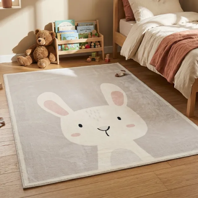 Little Olly Wasbaar kindervloerkleed - Simba Bunny Wit - 80x150cm