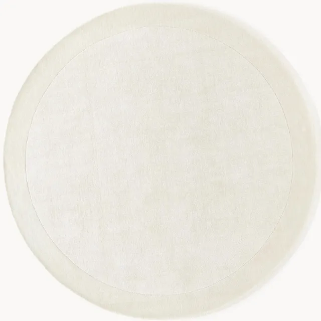 Westwing Collection Rond laagpolig vloerkleed Kari Wit