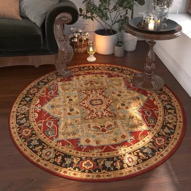 Unyqoos Rond Boho Tapijt met Oosters Design en Antislip voor Woonkamer 120 cm