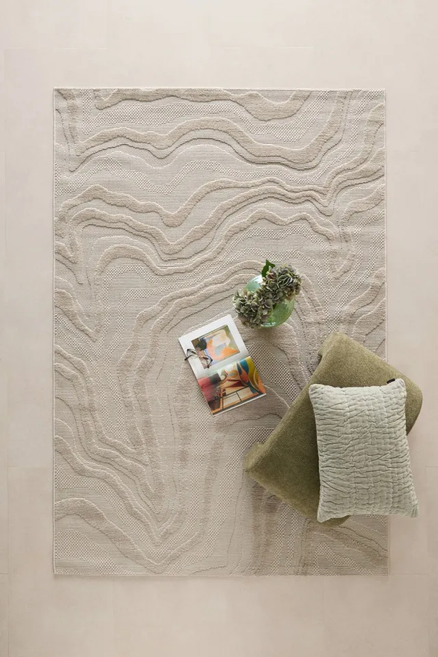 NOUS Living Teal vloerkleed taupe, foto 2