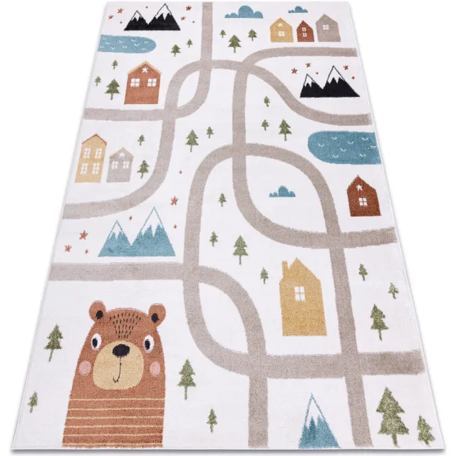 RUGSX Kleden Rugsx Tapijt FUN Polar voor kinderen straten, bos, 200x290 cm Beige