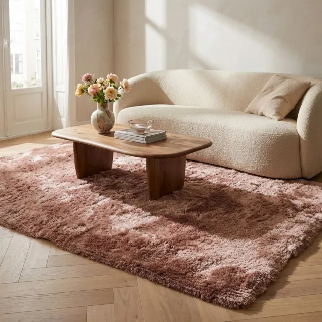 DÉJA Living Vloerkleed 160x230cm - Hoogpolig Zalm Stof - Mana Koraal